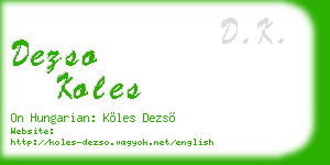 dezso koles business card
